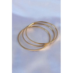 316L Çelik Gold Renk 3'lü Ajda Model Kadın 60 mm Bilezik