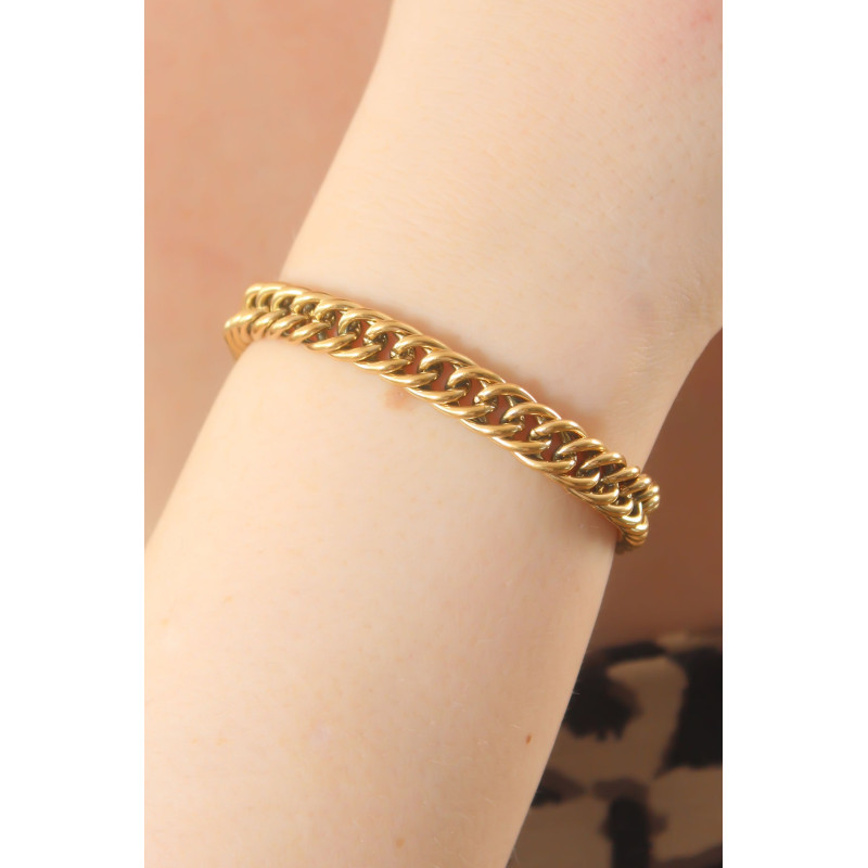 316L Çelik Gold Renk Zincir Model Kadın Bileklik