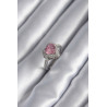 Gümüş Renk Pembe Zirkon Taşlı Charm Kalp Model Kadın Yüzük