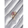 Pirinç Gold Renk Pembe Zirkon Taş Kalp Charm Model Kadın Yüzük