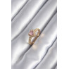 Pirinç Gold Renk Pembe Zirkon Taş Kalp Charm Model Kadın Yüzük