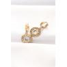 Pirinç Gold Renk Taşlı Oval Küpe