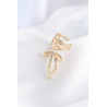 Pirinç Gold Renk Zirkon Taş Detay Fiyonk Model Earcuf Küpe