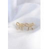 Pirinç Gold Renk Minimal Fiyonk Küpe