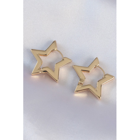 Pirinç Gold Renk Yıldız Küpe
