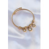 316L Çelik Gold Renk Zirkon Taşlı Model Charm Bileklik