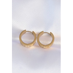 316L Çelik Gold Renk Zirkon Taşlı Model Halka Küpe