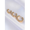 316L Çelik Gold Renk Model 3lü Halka Küpe
