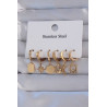 316L Çelik Gold Renk Yıldız Figürlü Tarot Model Halka Küpe Seti