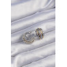 Pirinç Gold Gümüş Renkli Oval Çoklu Görünümlü Minimal Küpe
