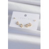 Pirinç Gold Renk Zirkon Taşlı Damla Model Küpe Seti