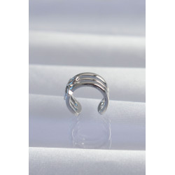 Pirinç Gümüş Renk Yonca Earcuff Küpe