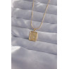 316L Çelik Zincir Gold Renk Zirkon Taşlı Ay Yıldız Figürlü Tarot Kolye