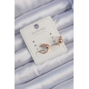 Xuping Rose Renk Zirkon Taşlı Bombeli Topçuk Earcuff Küpe