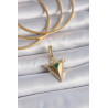 Pirinç Gold Renk Zirkon Taşlı 3D Üçgen Model Ajda Charm