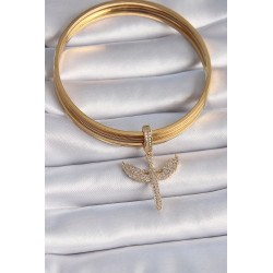 Pirinç Gold Renk Zirkon Taşlı Mikail Model Ajda Charm