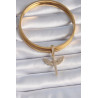 Pirinç Gold Renk Zirkon Taşlı Mikail Model Ajda Charm