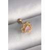 316L Çelik Gold Renk Zirkon Taşlı Kalp Tragus Piercing