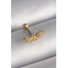 316L Çelik Gold Renk Zirkon Taşlı Çiçek Tragus Piercing