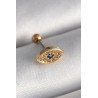 316L Çelik Gold Renk Zirkon Taşlı Göz Tragus Piercing