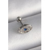 316L Çelik Gümüş Renk Zirkon Taşlı Göz Tragus Piercing