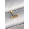 316L Çelik Gold Renk Zirkon Taşlı Kanat Tragus Piercing