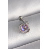 316L Çelik Gümüş Renk Mor Mineli Kalp Zirkon Taş Detay Tragus Piercing
