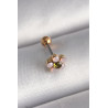 316L Çelik Gold Renk Zirkon Taşlı Çiçek Tragus Piercing