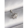 316L Çelik Gümüş Renk Zirkon Taşlı Güneş Tragus Piercing