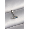 316L Çelik Gümüş Renk Mavi Zirkon Taşlı Tragus Piercing