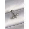 316L Çelik Gümüş Renk Zirkon Taşlı Tragus Piercing