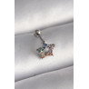316L Çelik Gümüş Renk Renkli Zirkon Taşlı Yıldız Model Tragus Piercing