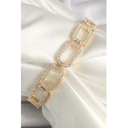 Pirinç Gold Renk Zirkon Taşlı Zincir Model Xuping VIP Exclusive Seri Bileklik