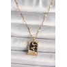 316L Çelik Gold Renk Zirkon Taşlı Ay Figürlü Tarot Model Kadın Kolye
