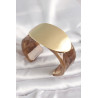 Kahverengi Mermer Desen Akrilik Plastik Gold Oval Plaka Model Vintage Kadın Bilezik