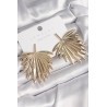 Pirinç Gold Renk Yaprak Model Kadın Küpe