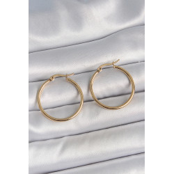 316 Çelik Gold Renk 27 mm Halka Model Kadın Küpe