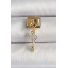 316L Çelik Gold Renk Sallantı Zirkon Taşlı Anahtar Model Nomination Charm