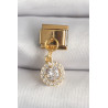 316L Çelik Gold Renk Sallantı Daire Zirkon Taşlı Nomination Charm