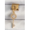 316L Çelik Gold Renk Sallantı Zirkon Taşlı Anahtar Model Nomination Charm