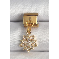 316L Çelik Gold Renk Sallantı Zirkon Taşlı Yıldız Model Nomination Charm