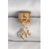 316L Çelik Gold Renk Sallantı Zirkon Taşlı Fil Model Nomination Charm