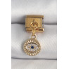 316L Çelik Gold Renk Sallantı Zirkon Taşlı Göz Model Nomination Charm