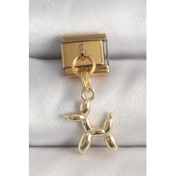 316L Çelik Gold Renk Sallantı Balan Köpek Model Nomination Charm