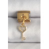 316L Çelik Gold Renk Sallantı Zirkon Taşlı Kalpli Anahtar Model Nomination Charm