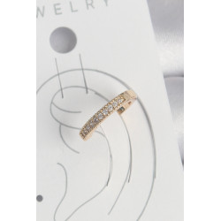 Pirinç Gold Renk Zirkon Taşlı Kadın Kıkırdak Küpe