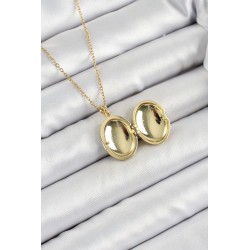 316L Çelik Zincir Açılabilir Sanatsal Vintage Çiçek Model Gold Renk Kadın Kolye