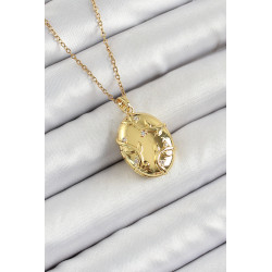 316L Çelik Zincir Açılabilir Sarmaşık Model Zirkon Taşlı Gold Renk Kadın Kolye