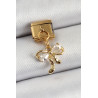 316L Çelik Sallantılı Zirkon Taşlı Fiyonk Model Gold Renk Nomination Charm
