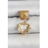 316L Çelik Sallantılı Zirkon Taşlı Kalp Model Gold Renk Nomination Charm
